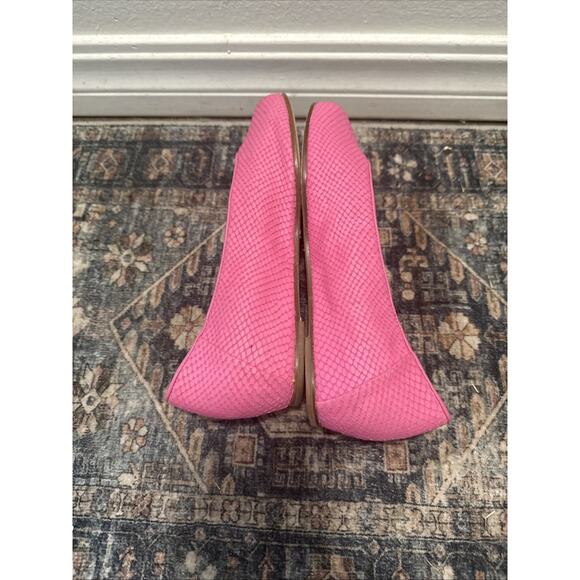 Eileen Fisher Shoes Women 8 Ballet Loafer Hidden Wedge Pink Snakeskin Carver New - Picture 5 of 6